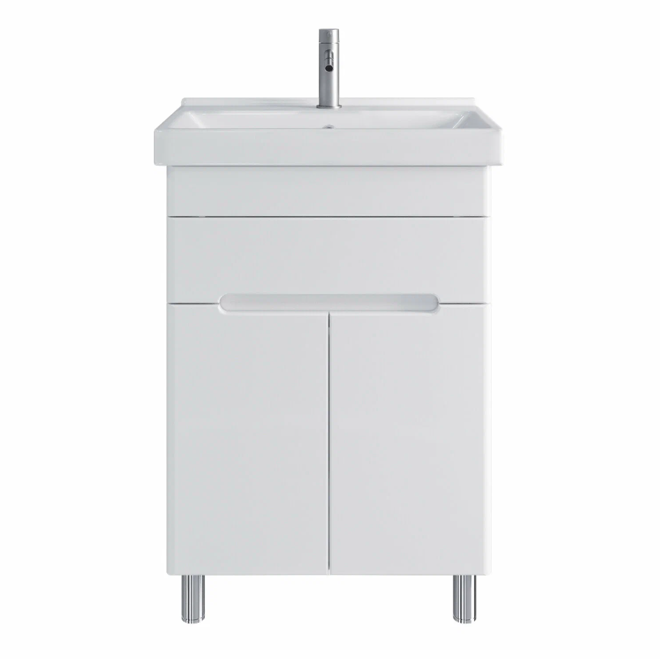 Тумба напольная SanStar Модена 60 с раковиной Фостер 60, белая