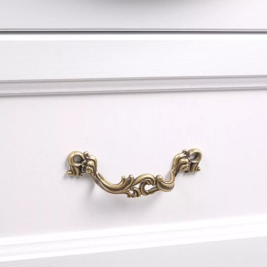 Тумба напольная ValenHouse Эллина 65/2 с раковиной Классик 65, 2 ящика, белый, бронза