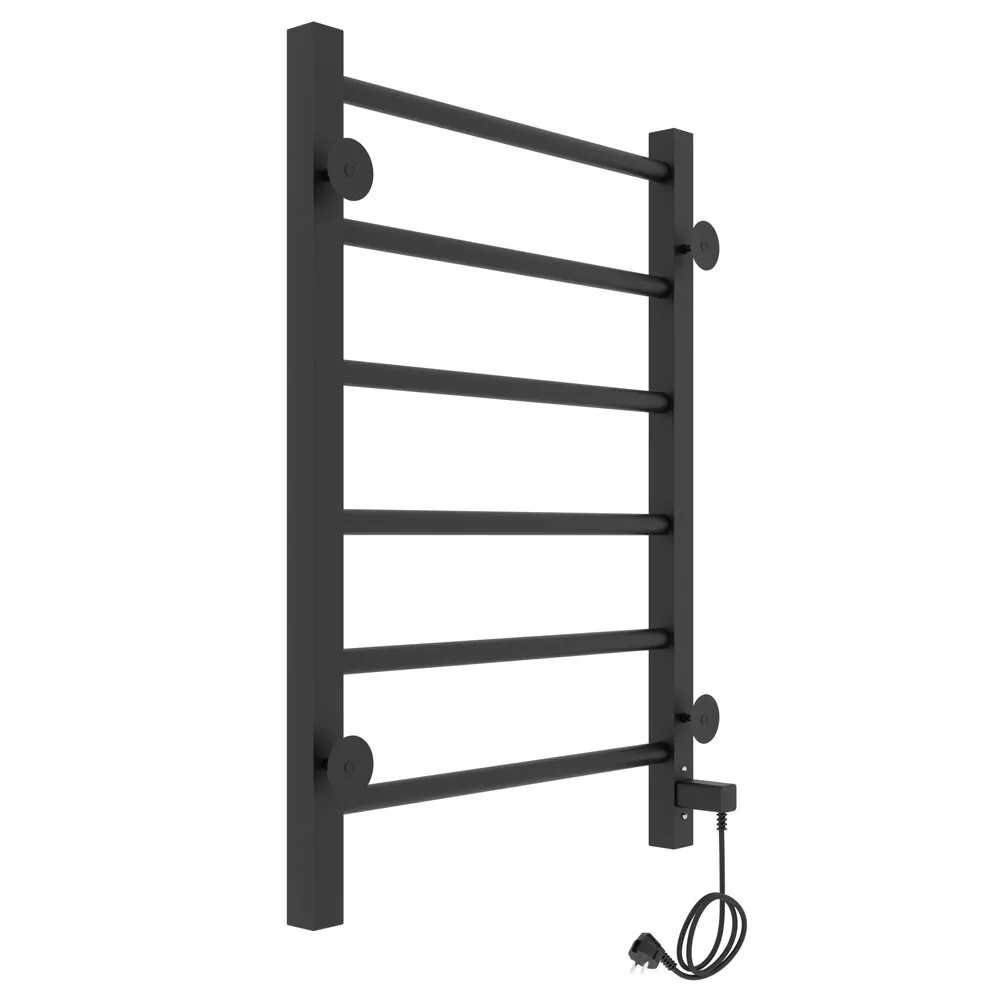 Полотенцесушитель электрический Laris Феличия ЧКЧ П6 400х600 с терморегулятором, левый, черный матовый