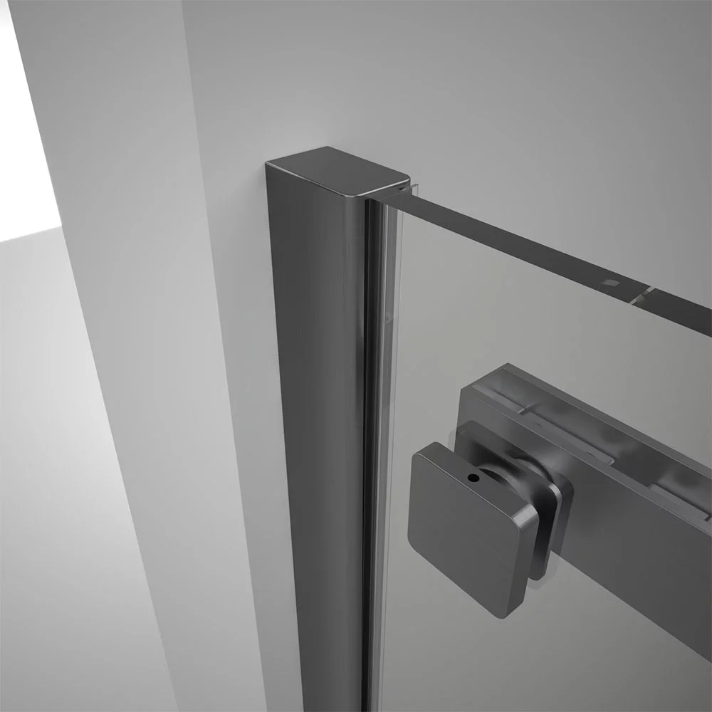 Душевой угол Veconi Rovigo RV-075GR, 1500х800х2000 графит брашинг, стекло прозрачное