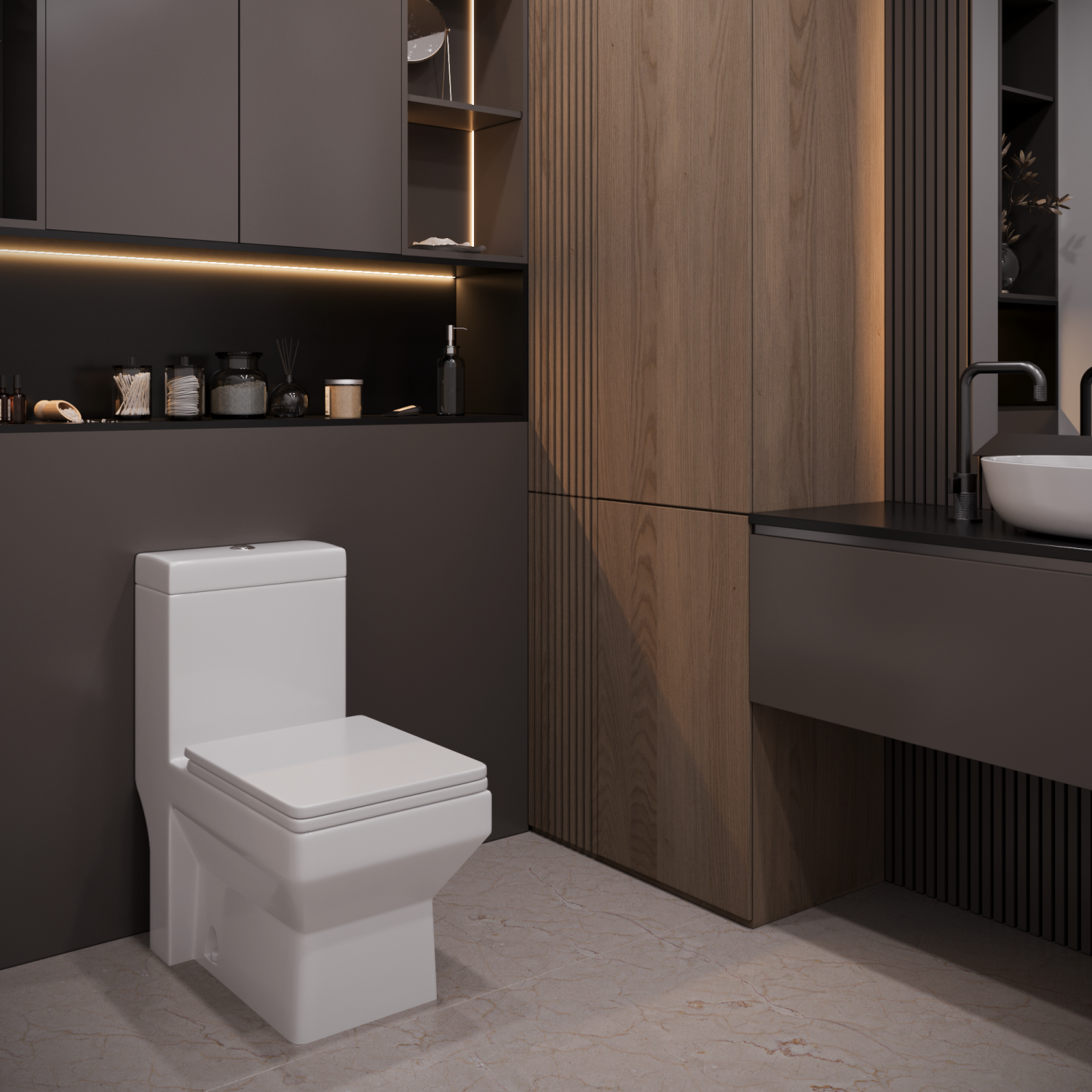 Унитаз моноблок напольный Stella Polar Бургос KN6184000, белый