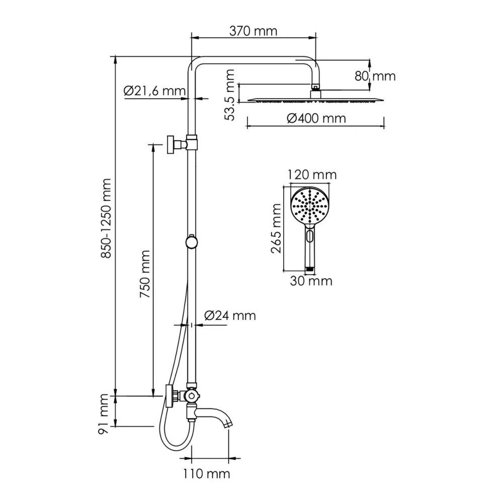 Душевая стойка WasserKraft A188.117.127.087.CH Thermo хром от магазина Vanna-Vanna.ru!