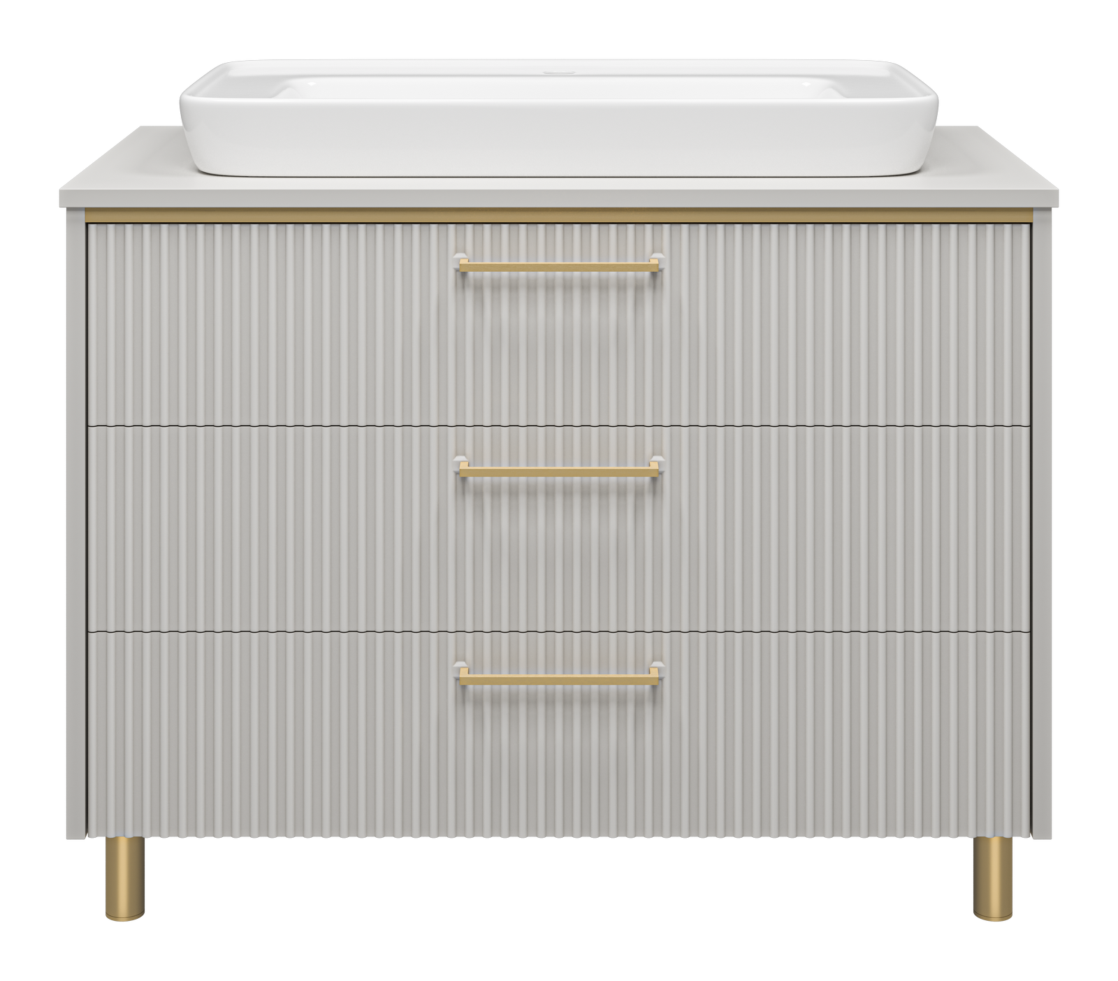 Тумба с раковиной Brevita Elche 100 серый/патина золото