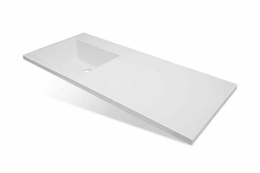 Тумба напольная Style Line Даллас 110 Люкс Plus Эмаль с раковиной Даллас 110 L под стиральную машину, два ящика, левая, белая