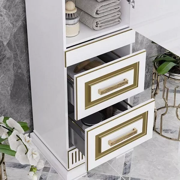 Пенал Opadiris Оникс 50 L белый, золото