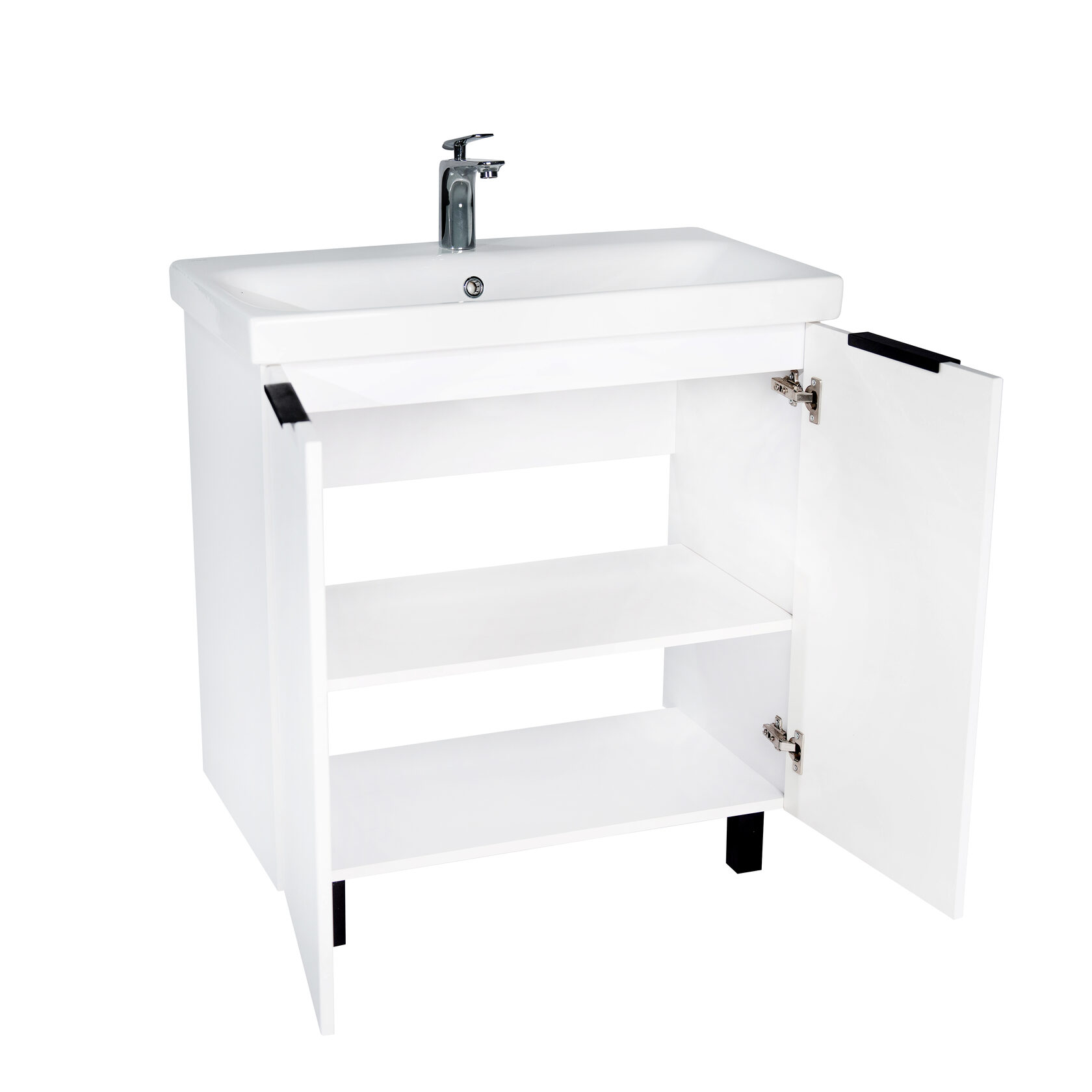 Тумба напольная Viant Берлин 80 с раковиной Moduo 80, белый