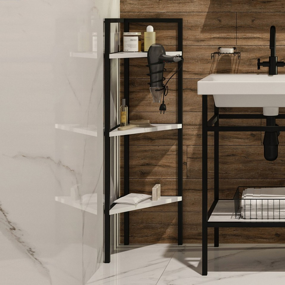 Пенал Sanflor 40 напольный, угловой, белый