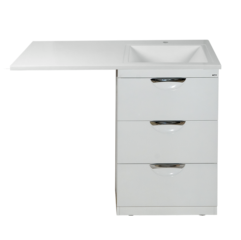 Тумба с раковиной Misty Куба 60 под стиральную машину, с раковиной Misty Гавана 120 R, белый