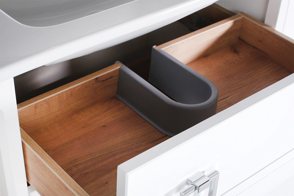 Тумба с раковиной ASB Woodline Рома 80, 2 ящика, подвесная, белый