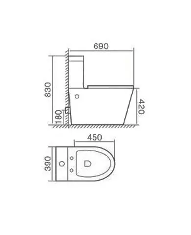 Унитаз Timo Rimless Kulo TK-401 напольный, с микролифтом, белый