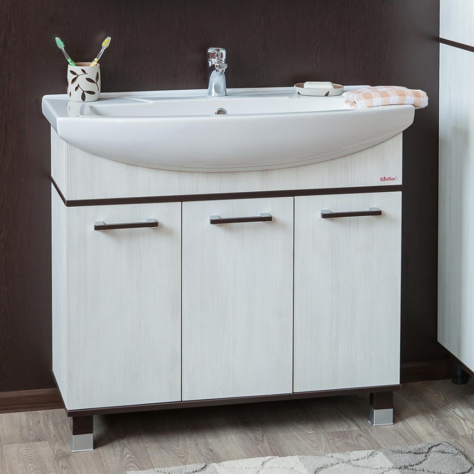 Тумба Sanflor Толедо 105 напольная, венге, северное дерево светлое