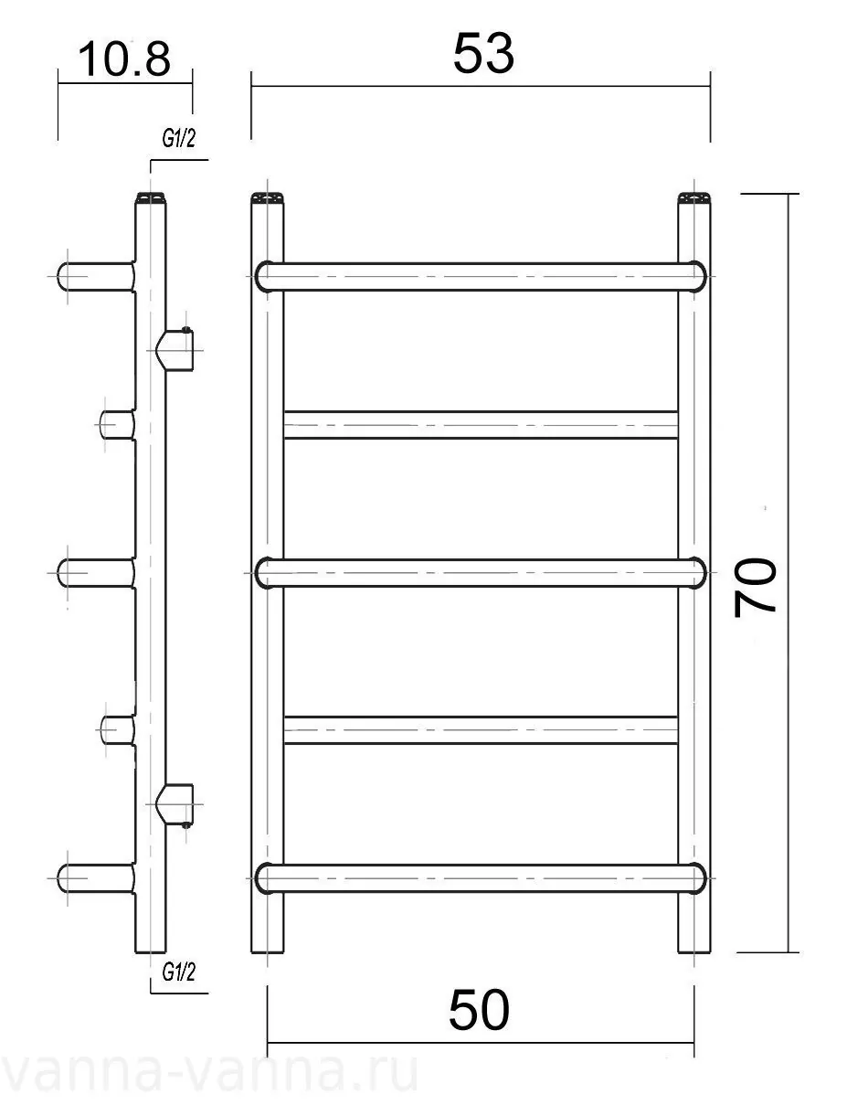 Полотенцесушитель водяной Domoterm Орфей П5 500x700 АБР античная бронза