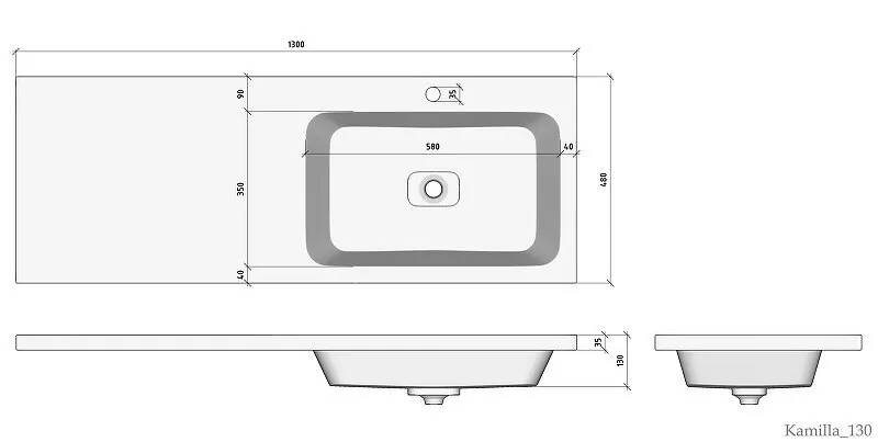 Раковина Madera Kamilla 130 R белая