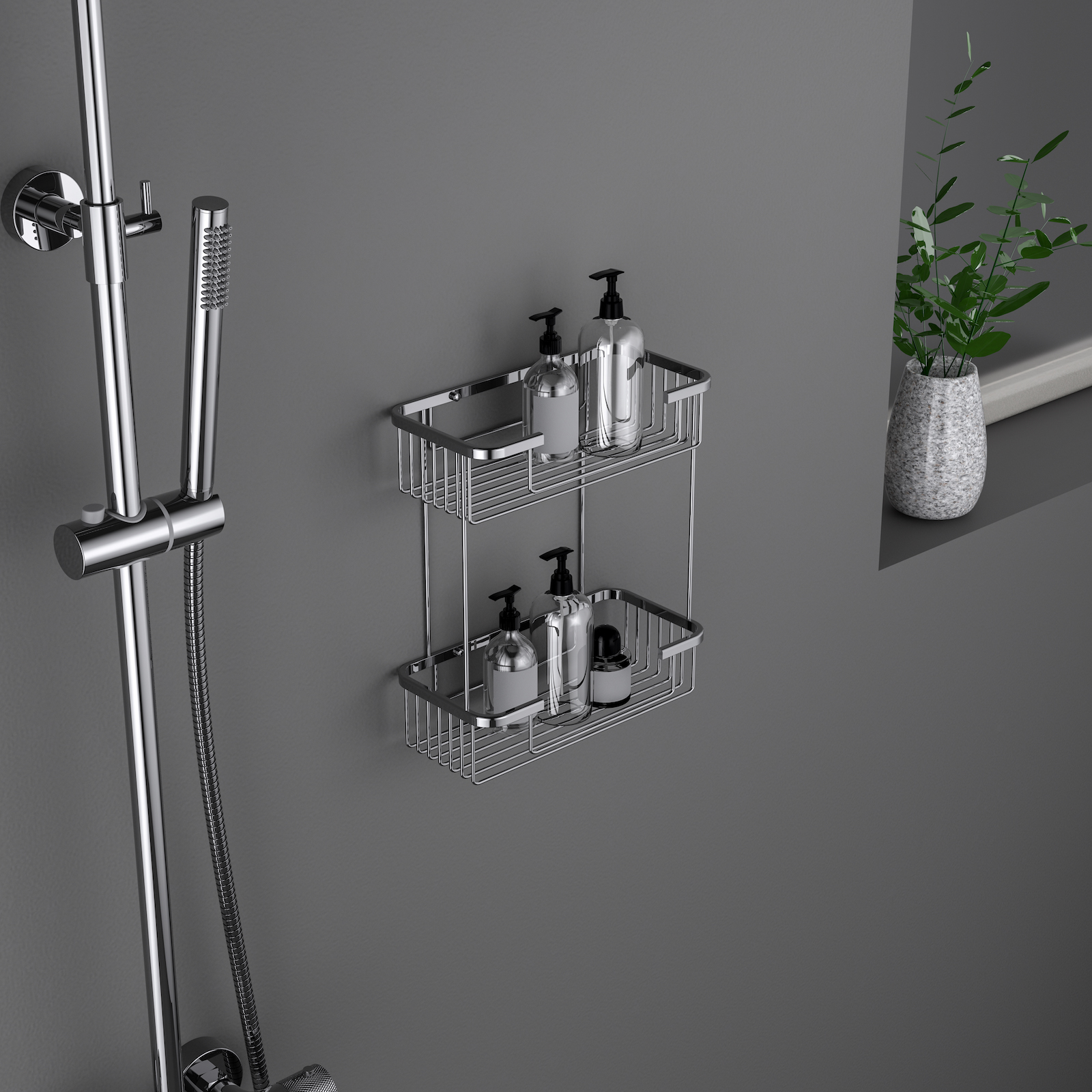 Полка двойная Timo Saona 13083/00 хром