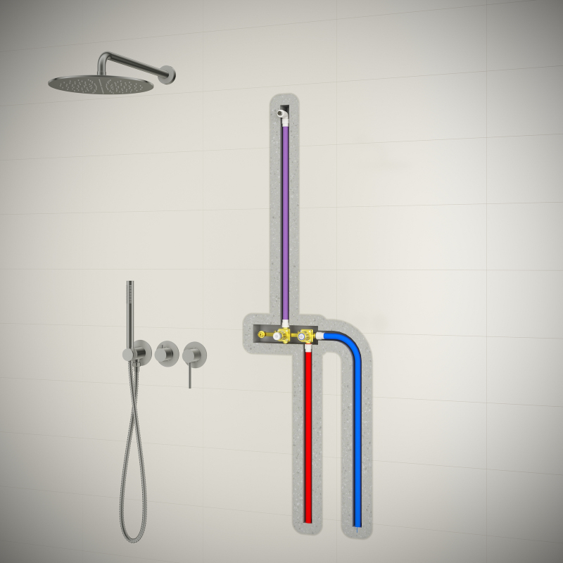 Душевая система встроенная Timo Saona SX-2349/20SM золото шлифованное