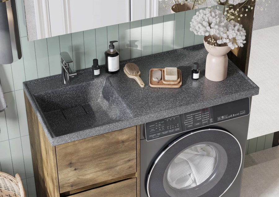 Раковина Aquaton Лондри 105 левая, графит