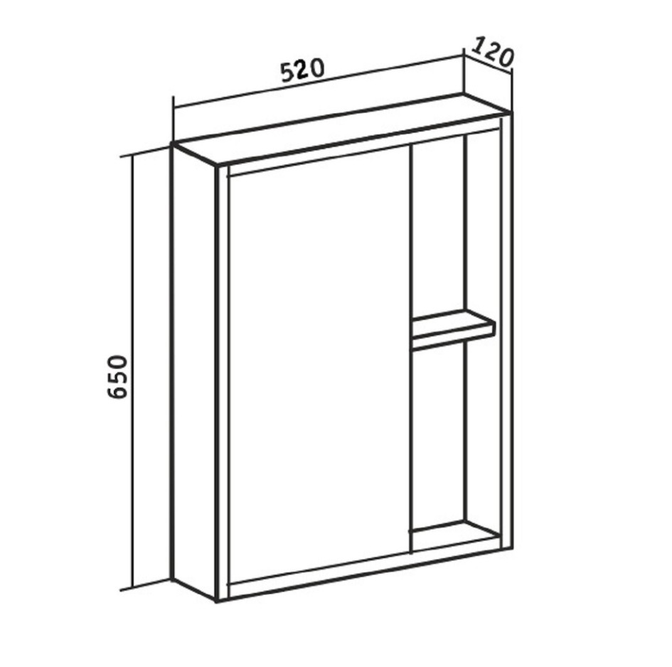 Зеркало-шкаф Runo Эко 52 серый, универсальный