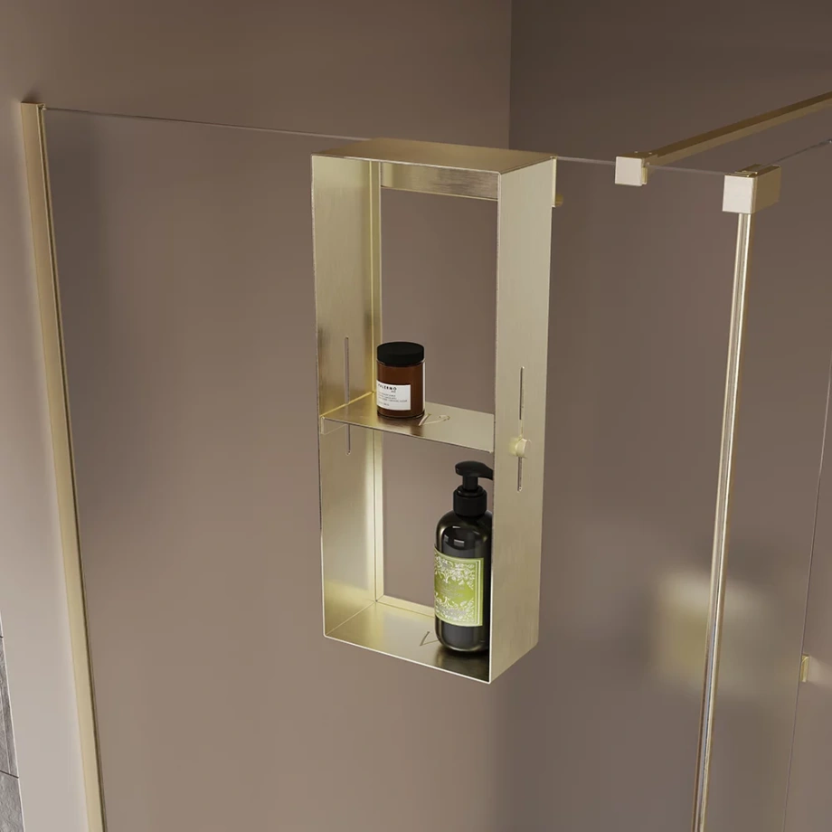 Полка для душевого ограждения Veconi Grange, 508x102x204, золото брашинг