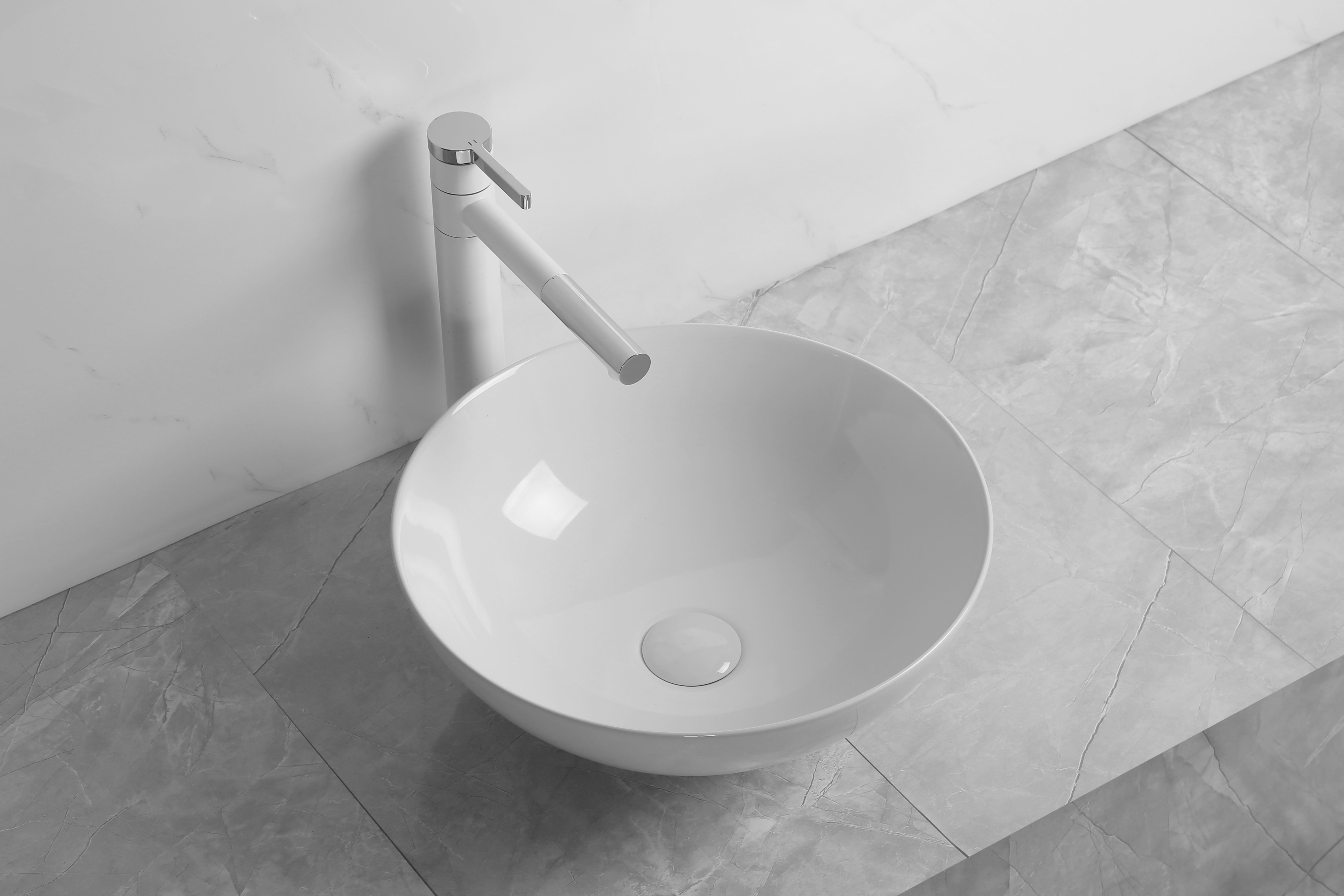 Раковина Ceruttispa CR3301GW накладная, белая, круглая, 400х400х140