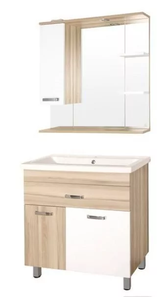 Мебель для ванной Style Line Ориноко 80 б/к, комплект, напольный, белый/ориноко