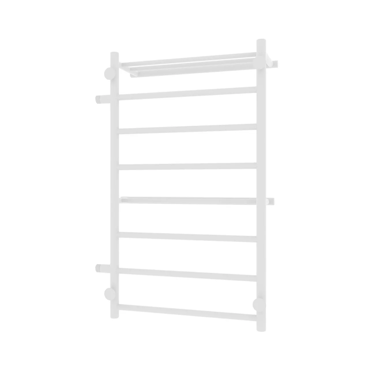 Полотенцесушитель водяной Laris Лавина П9 500х800 R МЦ 500-1, боковой, с полкой, белый матовый