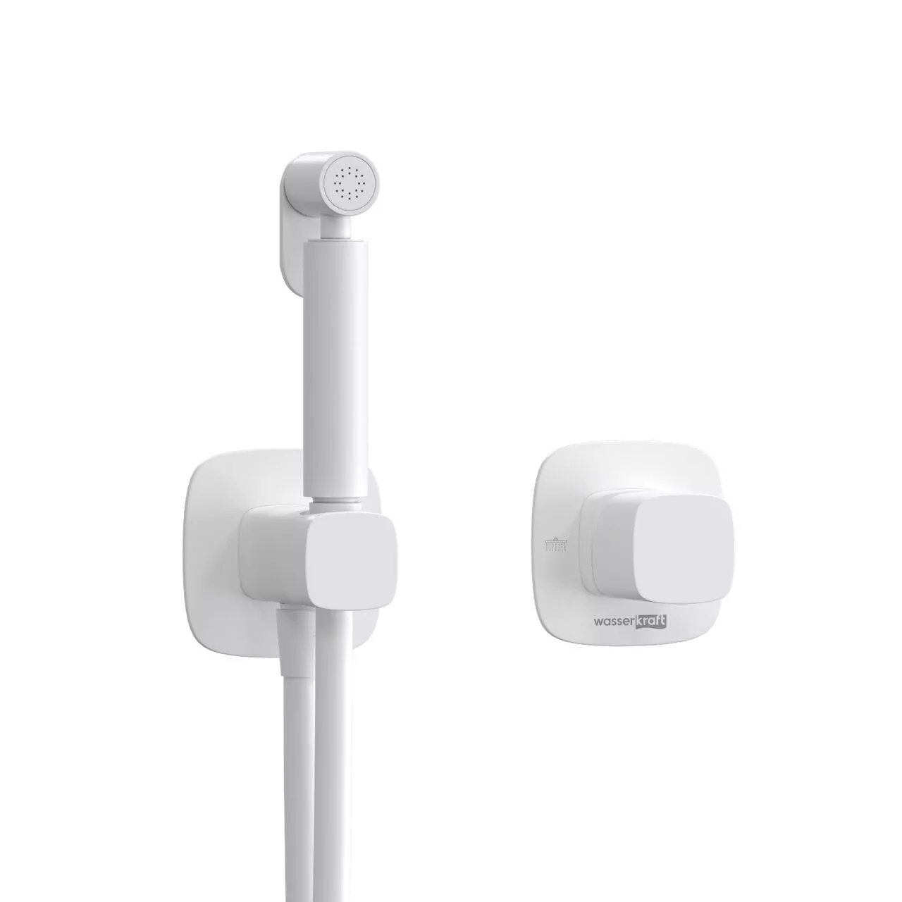 Смеситель с гигиеническим душем WasserKraft Saale A9551.328.243.232 белый Soft-touch