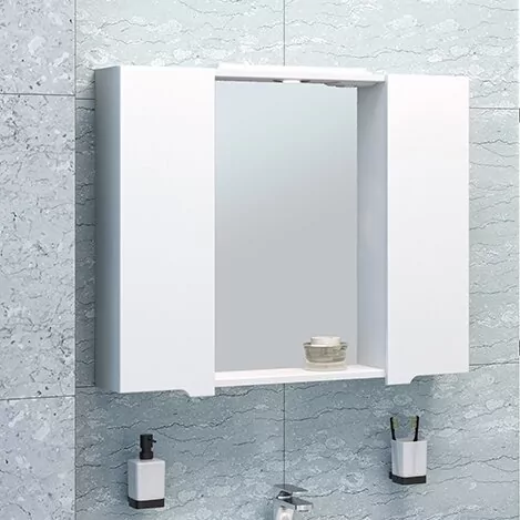 Зеркало-шкаф Emmy Агата 80 свет, белый