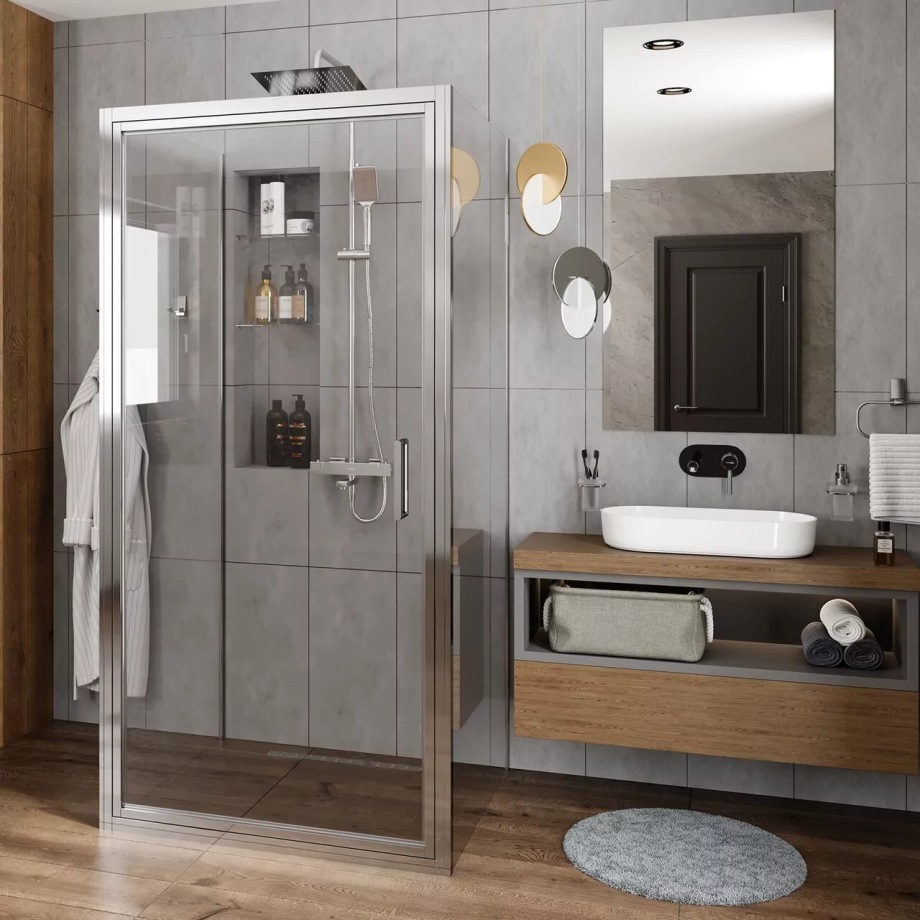 Душевой уголок WasserKraft Salm 27I43 90х90 квадратный, без поддона, прозрачное стекло, хром