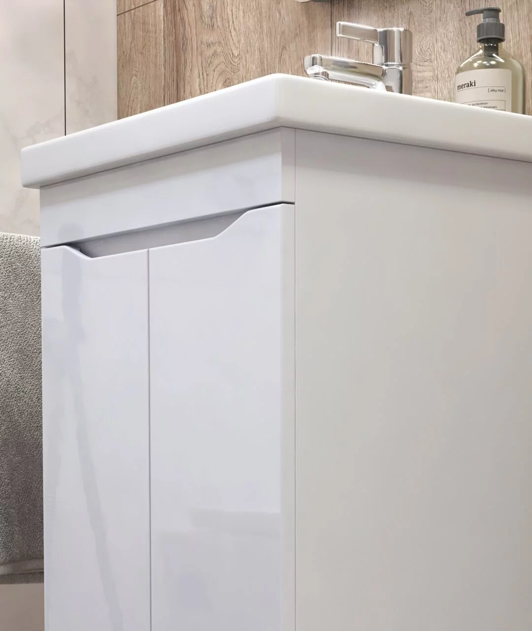 Тумба напольная Vigo Grani 75 с раковиной Оскар 75, 1 ящик, белый