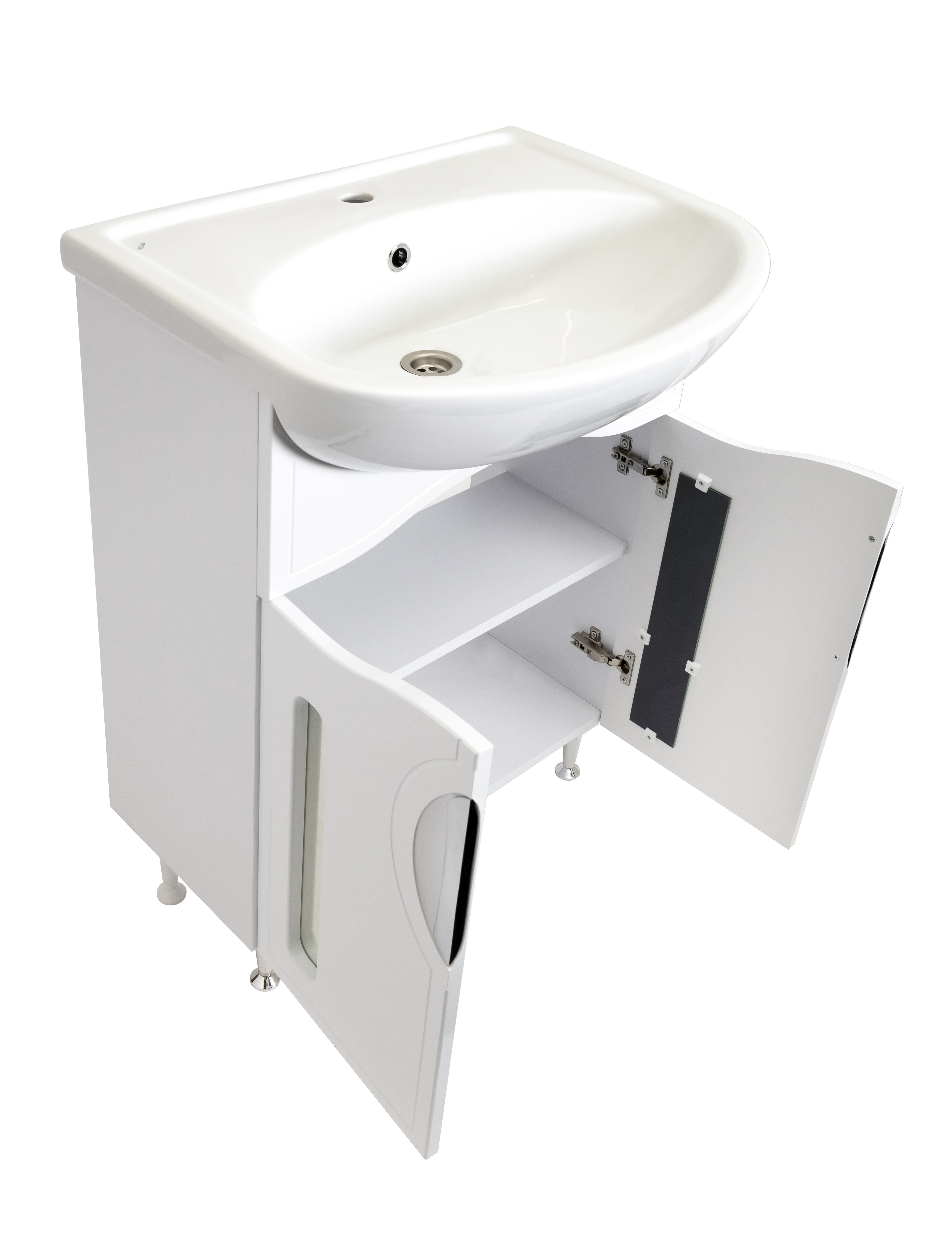 Тумба с раковиной Stella Polar Сильва 60 напольная, белая