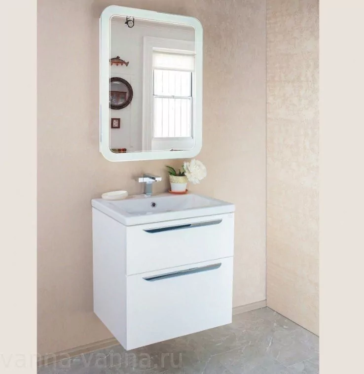 Мебель для ванной Vanda Lux 60 Alavann комплект, подвесной, белый Мебель для ванной Vanda Lux 60 Alavann комплект, подвесной, белый
