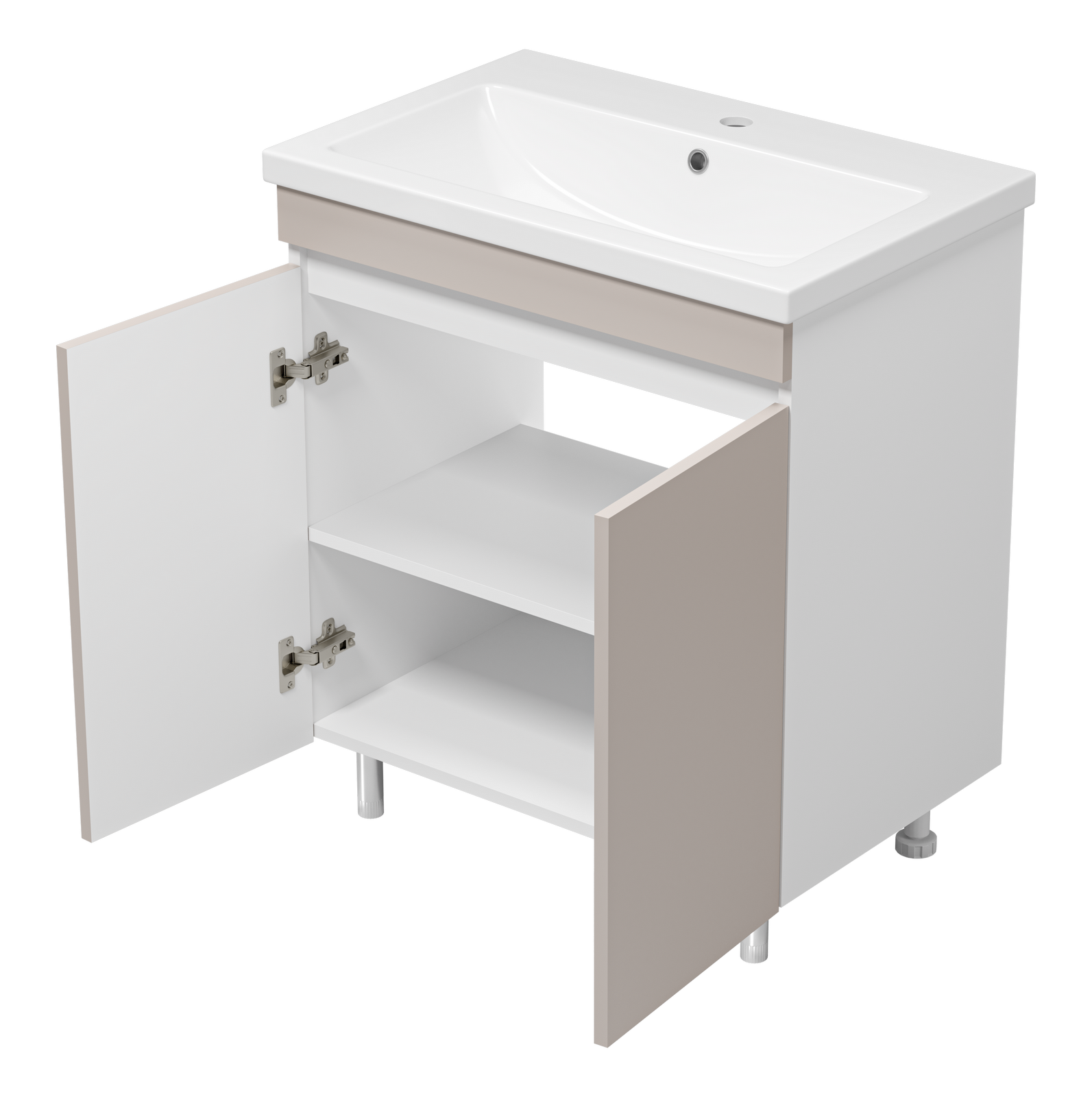 Тумба Misty Майна 70 с раковиной Como 70, напольный, сливки/белый