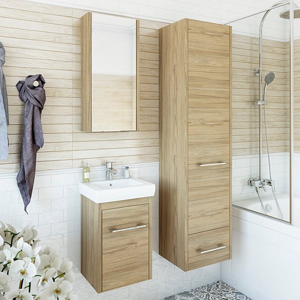 Тумба с раковиной Sanflor Ларго 40 подвесная, вяз швейцарский