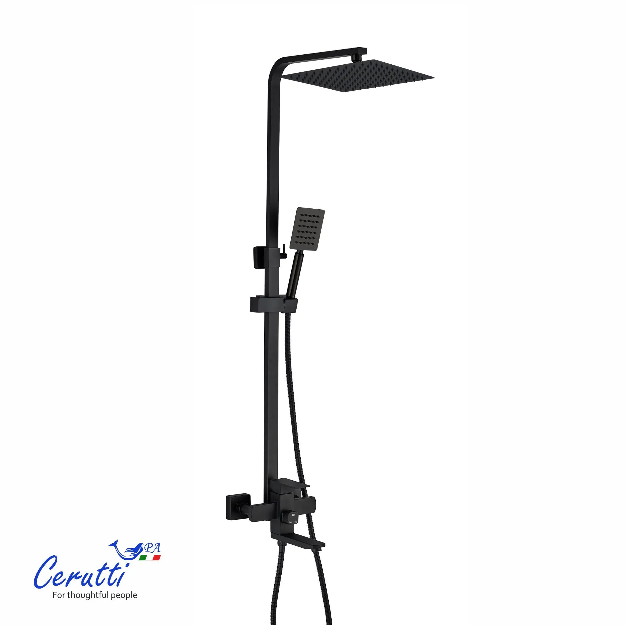 Сиситема душевая Ceruttispa RUFINO MB, черный матовый
