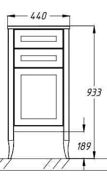 Тумбочка Opadiris Мираж 44 R, напольная, светлый орех