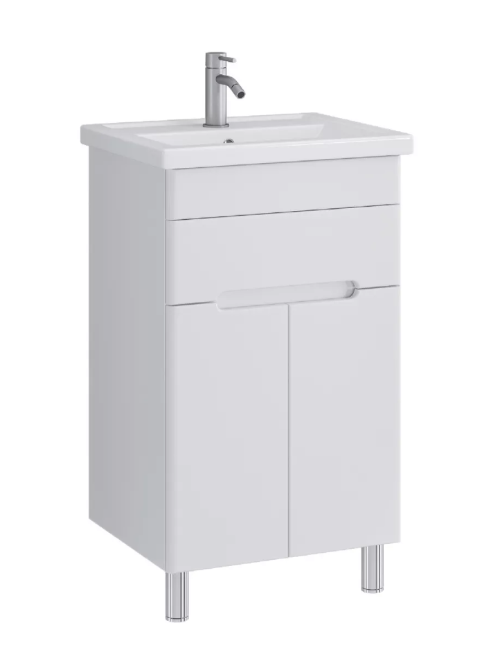 Тумба напольная SanStar Модена 50 с раковиной Moduo 50, белая