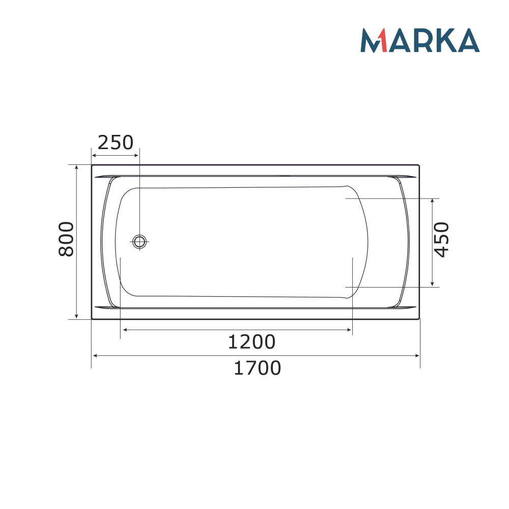 Ванна 1Marka MODERN 170*80 Комплект Стандарт 2+