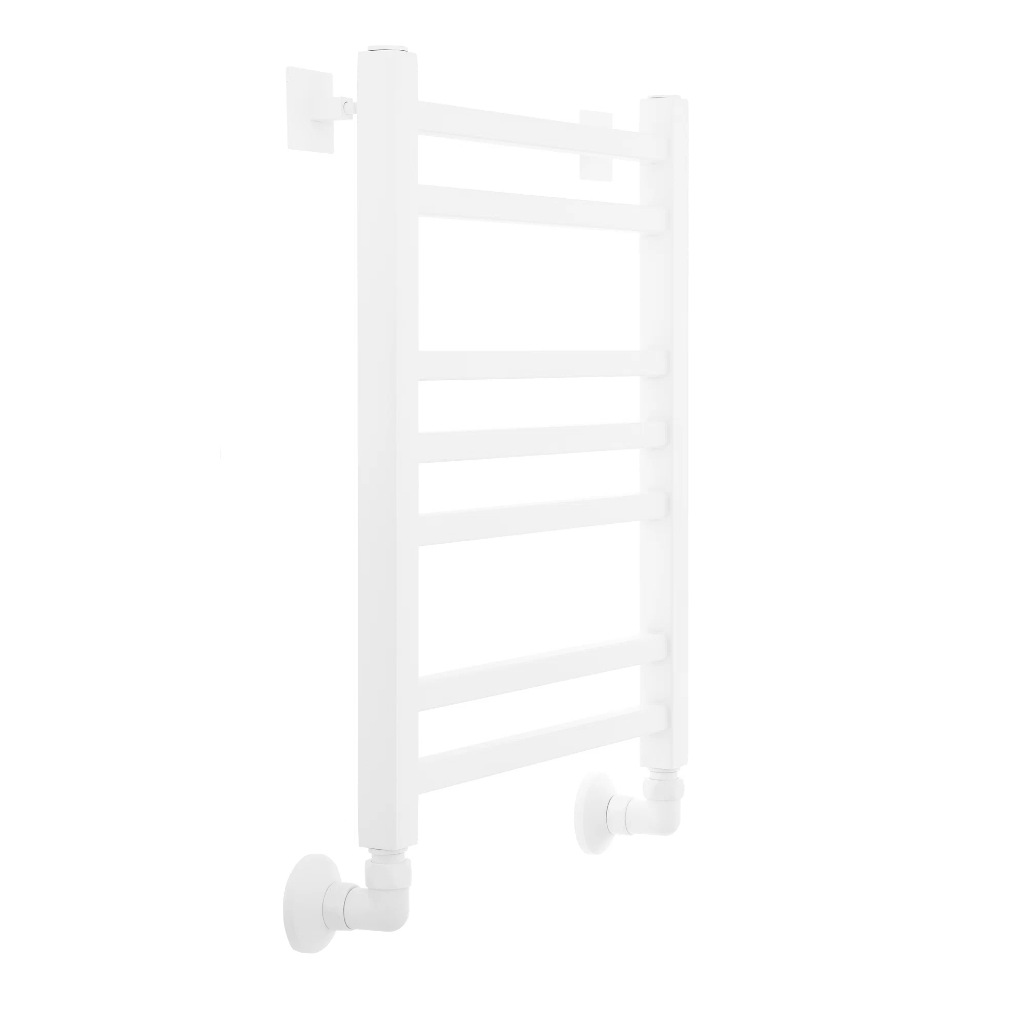 Полотенцесушитель водяной Energy Techno 600x400 белый матовый, лесенка, квадратный профиль, окрашенная нержавеющая сталь