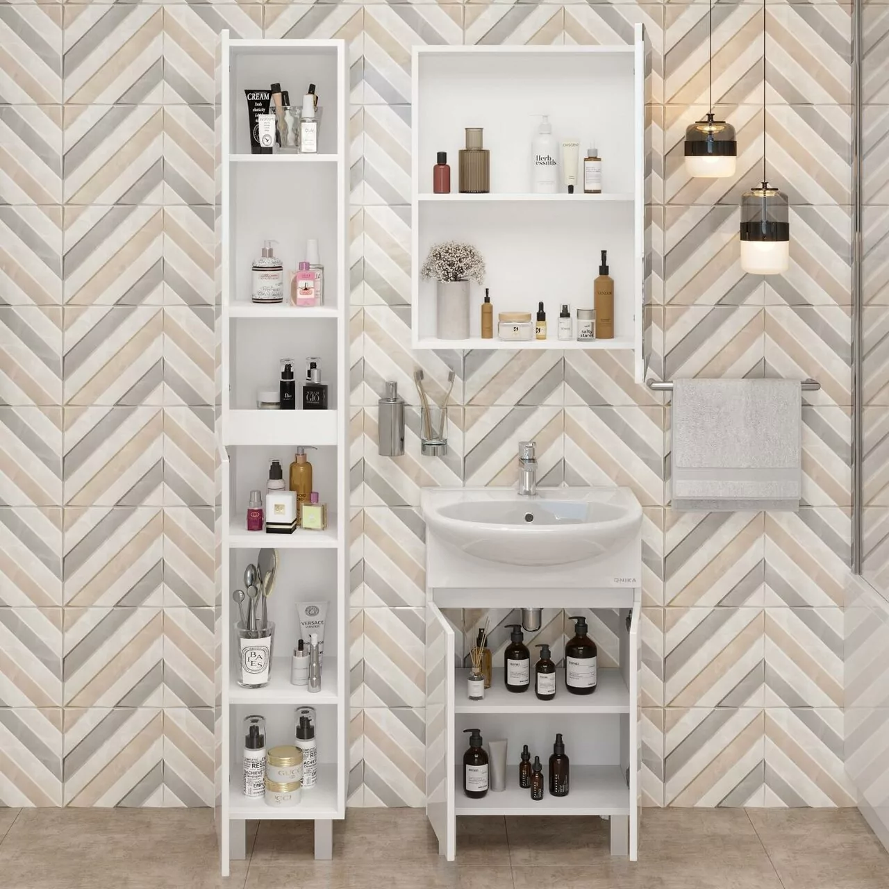 Пенал Onika Милтон 30 L/R напольный, белый