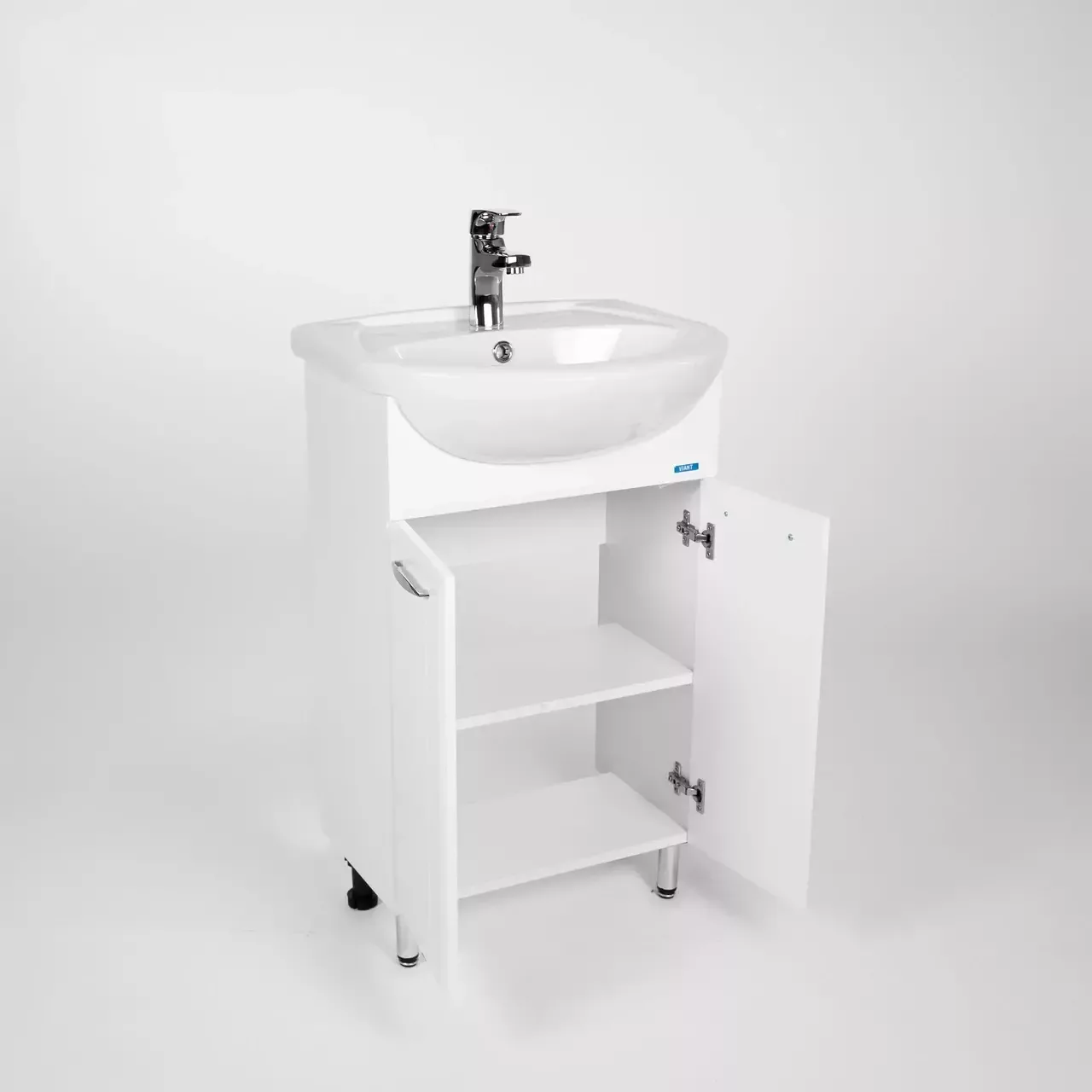 Тумба напольная Viant Прага 55 с раковиной Erica 55, белый