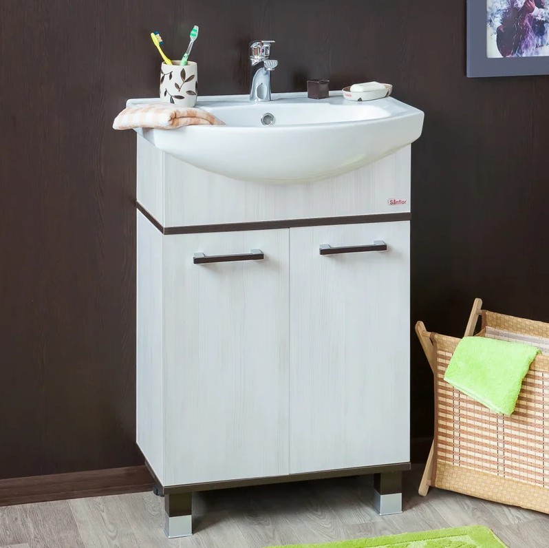 Тумба с раковиной Sanflor Толедо 60 напольная, северное дерево