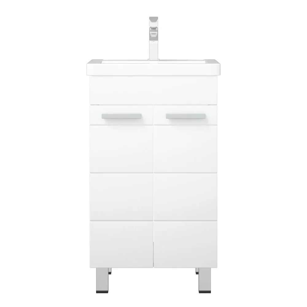 Тумба Corozo Денвер 50 с раковиной Como 50 напольная, белая