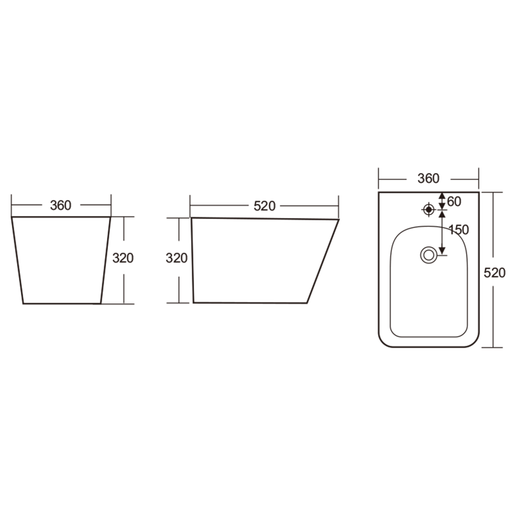 Биде Iberica Blanca Toledo Bide IB.TLА.B12 подвесное, белый
