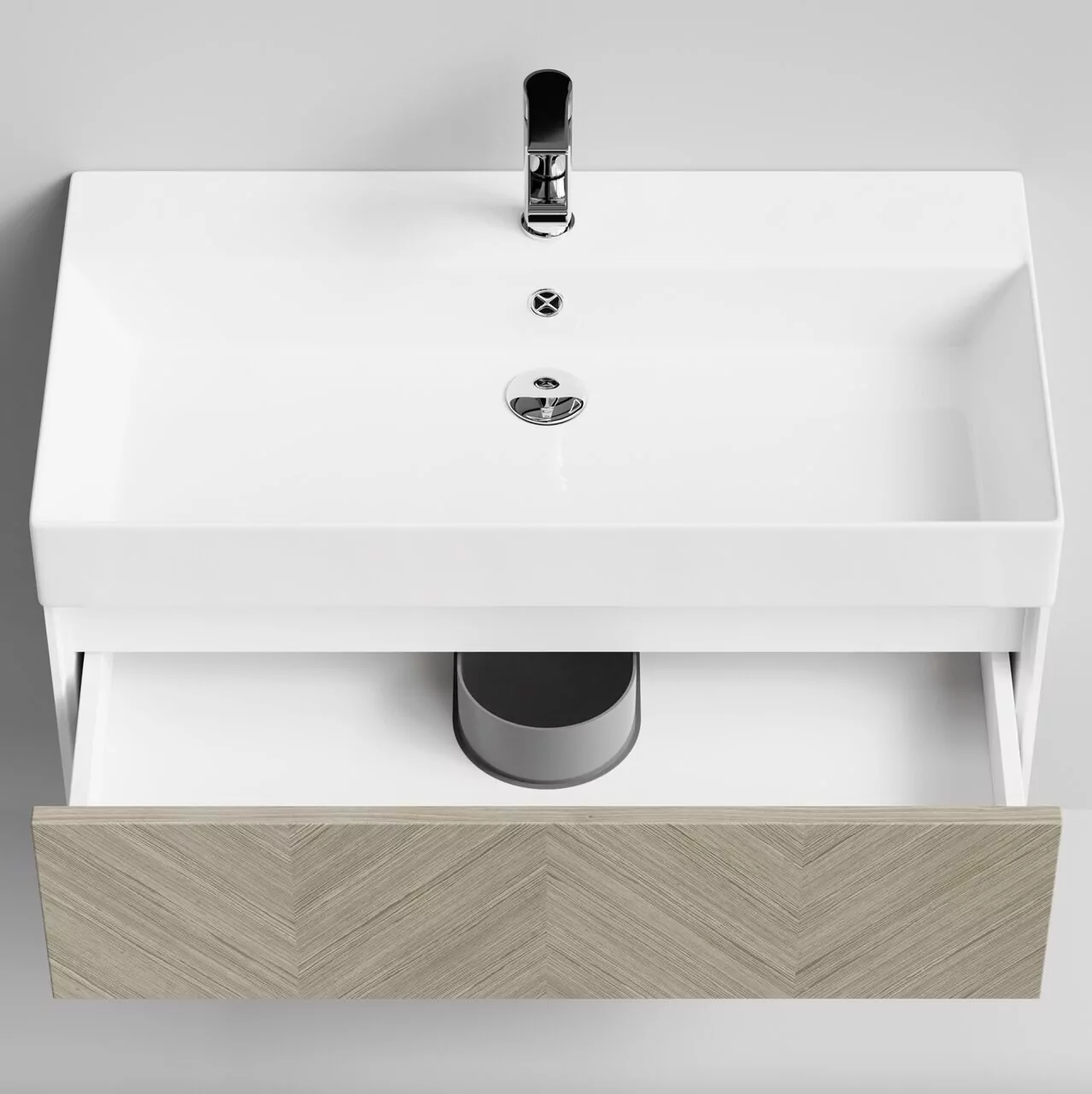 Тумба подвесная Vod-ok Катарини 85 с раковиной Stance 85, дуб + 6 цветов от магазина Vanna-Vanna.ru!