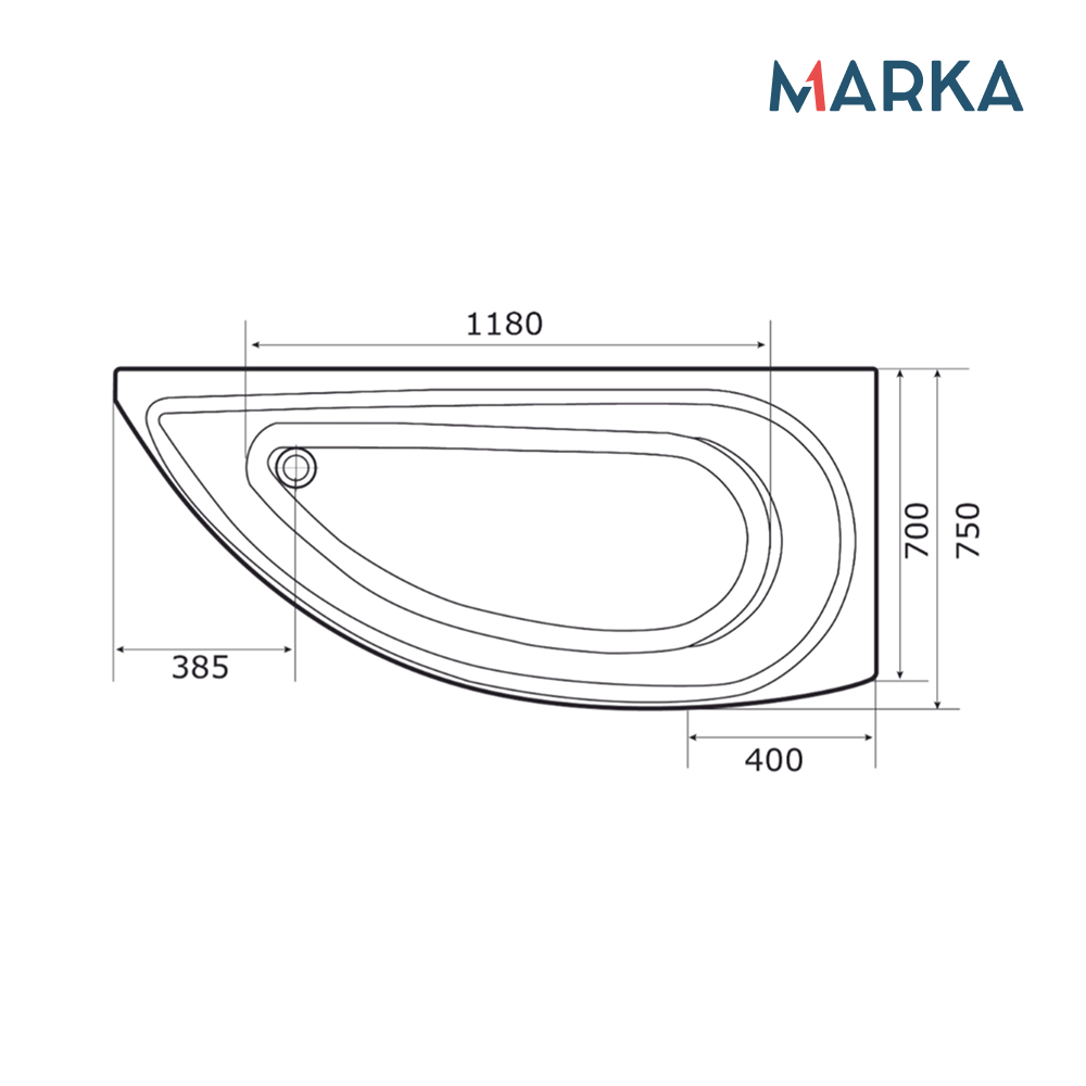 Ванна 1Marka PICCOLO 170*75 R Комплект Стандарт 2+