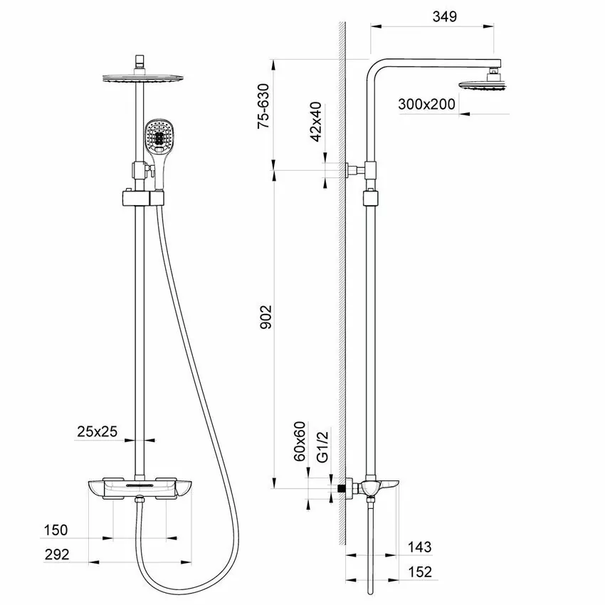Душевая стойка Timo Helmi SX-1170/00-16 хром/белый