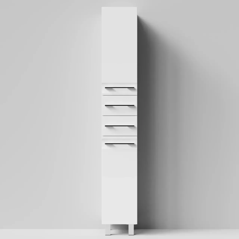 Пенал Vod-ok Мальта 30 L/R, напольный, с корзиной для белья, белый + 13 цветов