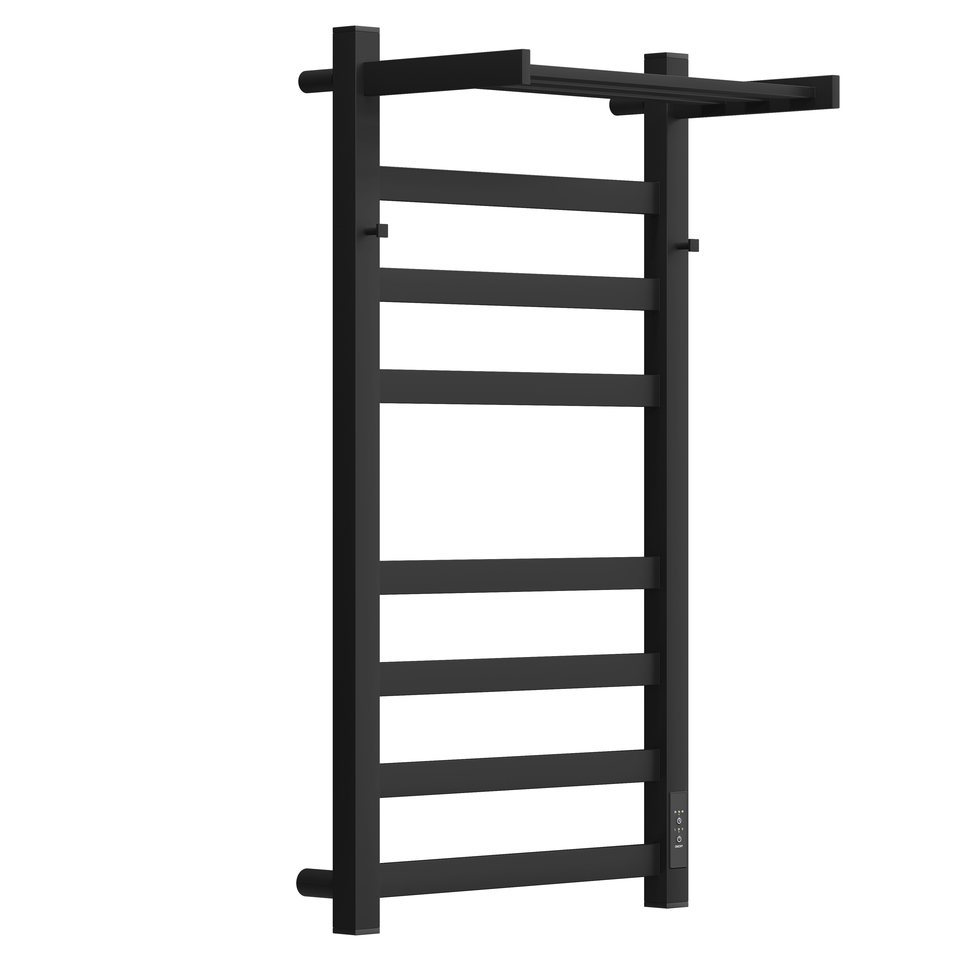 Полотенцесушитель электрический APEXTERMO Terra TR11184BM 800x400 с крючками и полкой, черный матовый