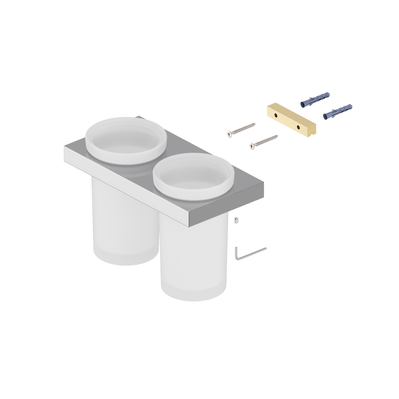 Стакан для зубных щеток двойной Timo Petruma 15234/13 никель