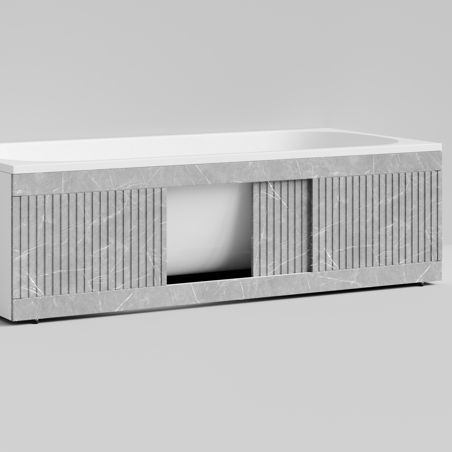 Экран под ванну Vod-ok Тач 180 раздвижной Мрамор Белый софт тач